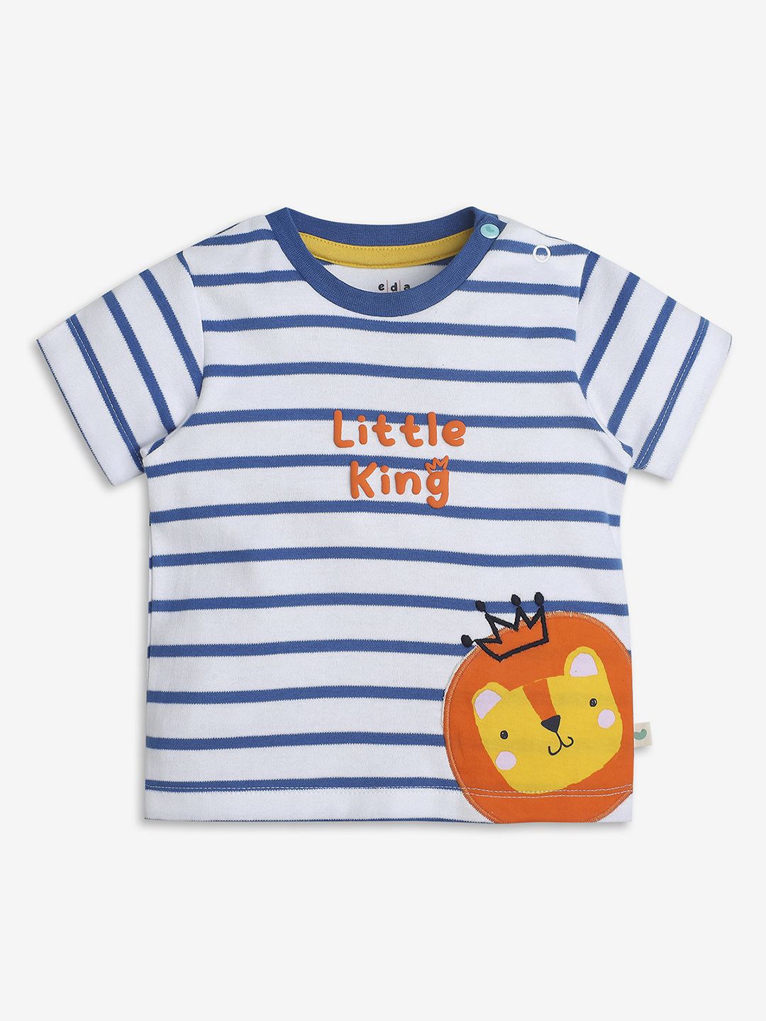 

Ed-a-Mamma Baby Boys Striped Round Neck T-shirt, White