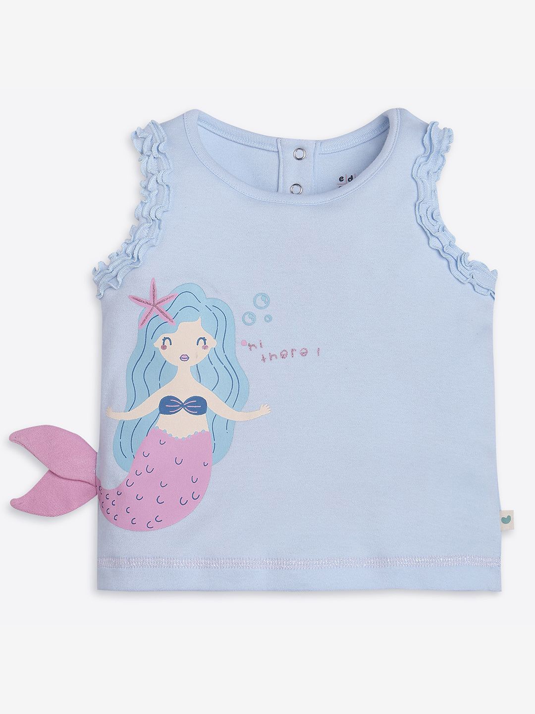 

Ed-a-Mamma Baby Girls Graphic Printed Round Neck T-shirt, Blue