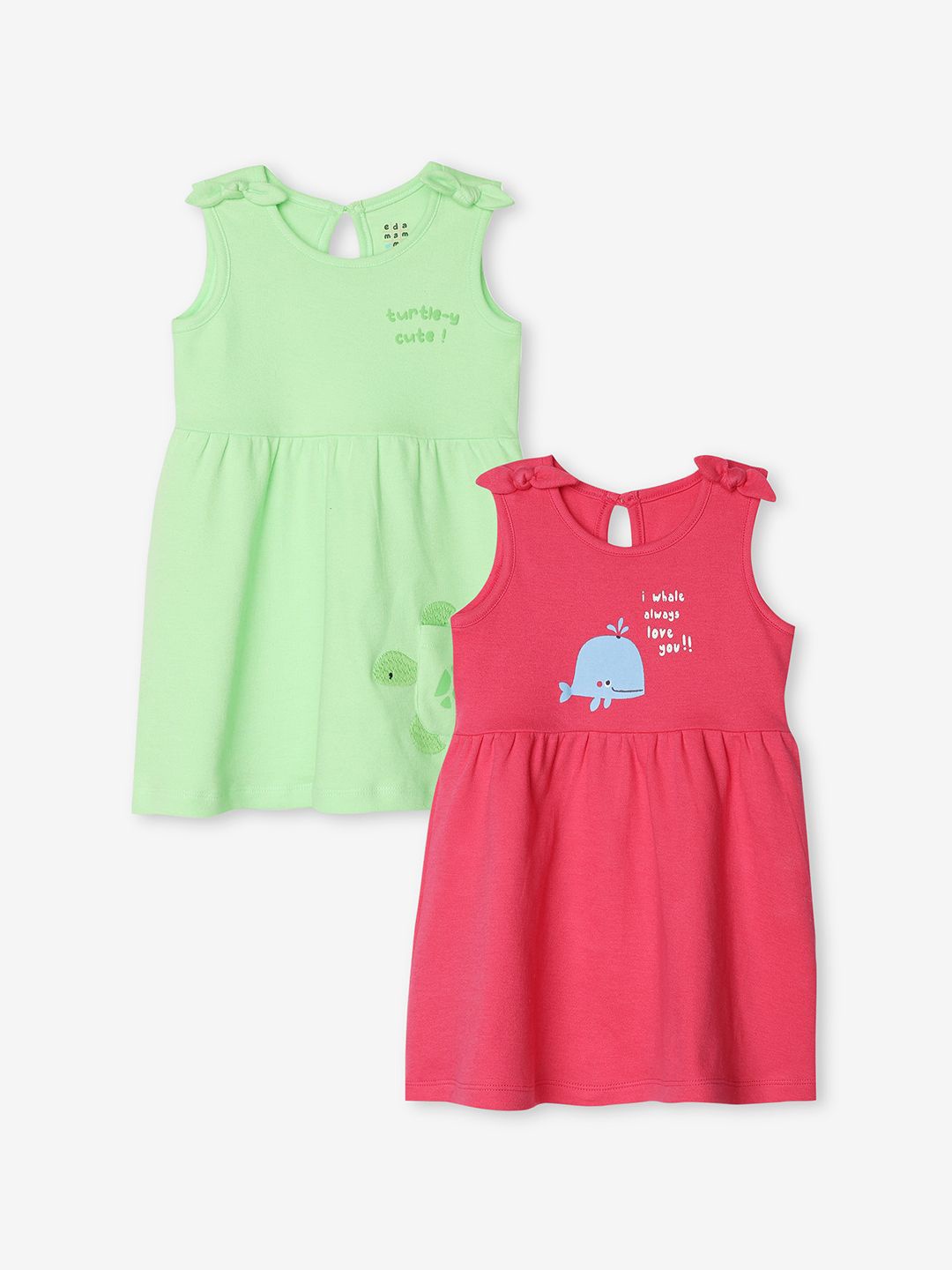 

Ed-a-Mamma Baby Girl Pack Of 2 A-Line Dress, Green