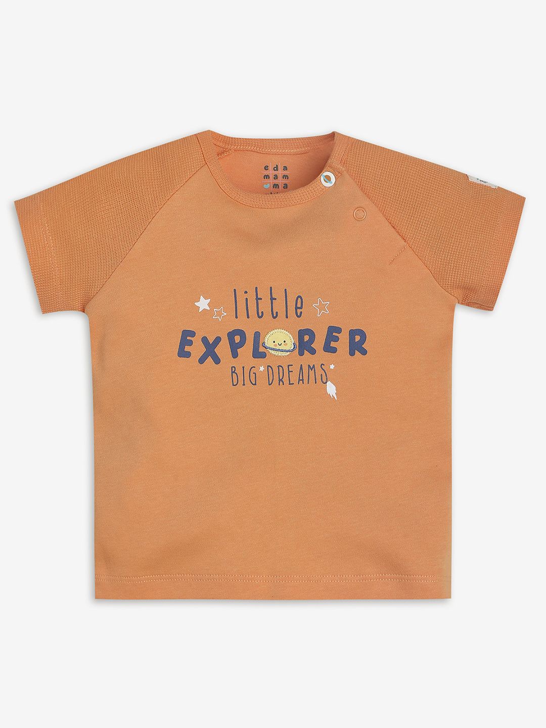 

Ed-a-Mamma Baby Kids Unisex Typography Printed Round Neck T-shirt, Orange