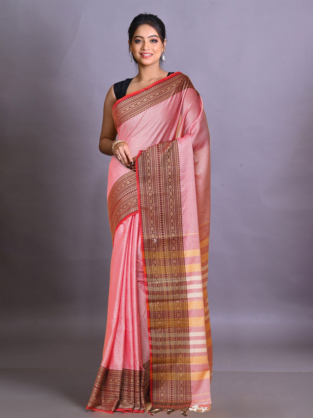 

Unnati Silks Woven Design Handloom Narayan Peth Saree, Pink