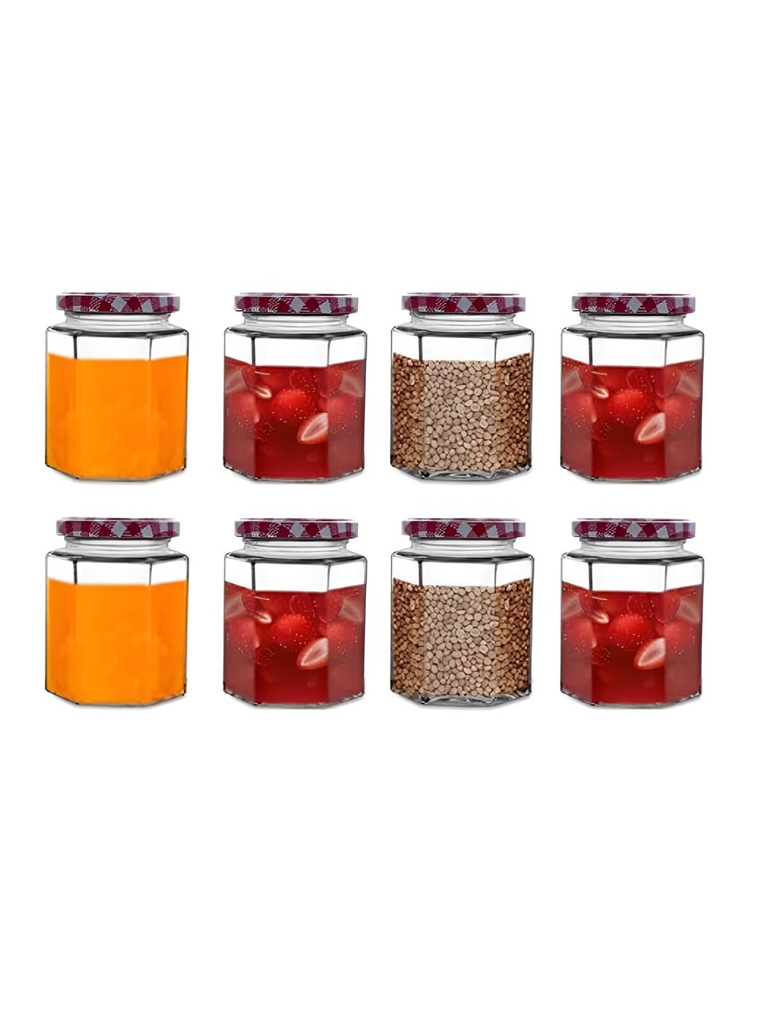 

tyche enterprises Transparent 8 Pieces Dishwasher Safe Glass Containers 250 ml Each