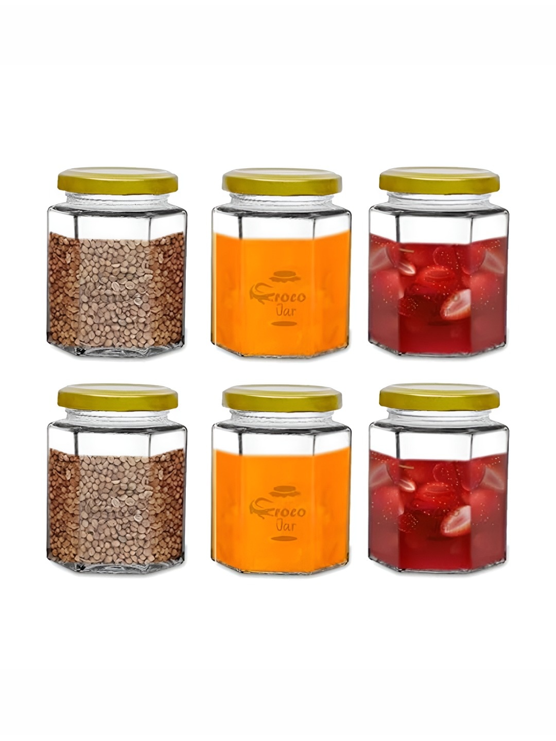 

tyche enterprises Set of 6 Transparent Glass Storage containers