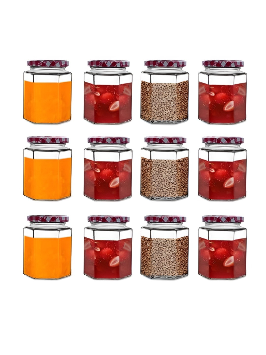 

tyche enterprises Piramal Transparent 12 Pieces Dishwasher Safe Glass Containers 250 ml