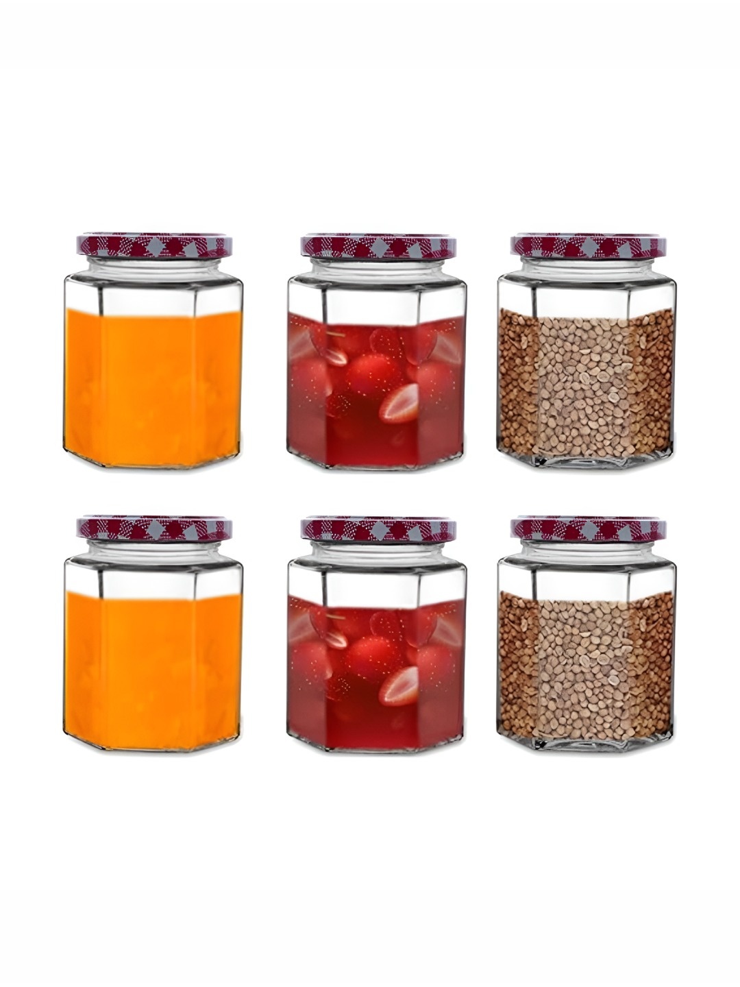 

tyche enterprises Piramal Transparent 6 Pieces Dishwasher Safe Glass Containers 250 ml