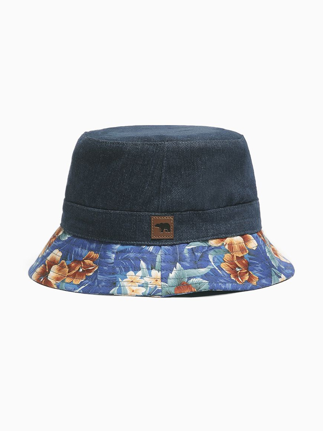 

THE BEAR HOUSE Men Blue Self Design Bucket Hat