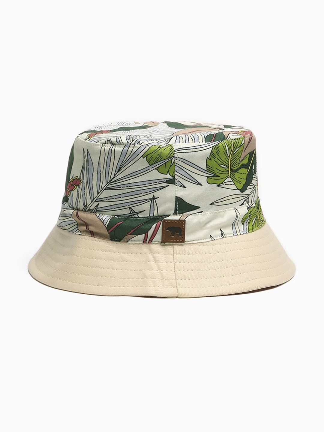 

THE BEAR HOUSE Men Cream-Coloured Self Design Bucket Hat