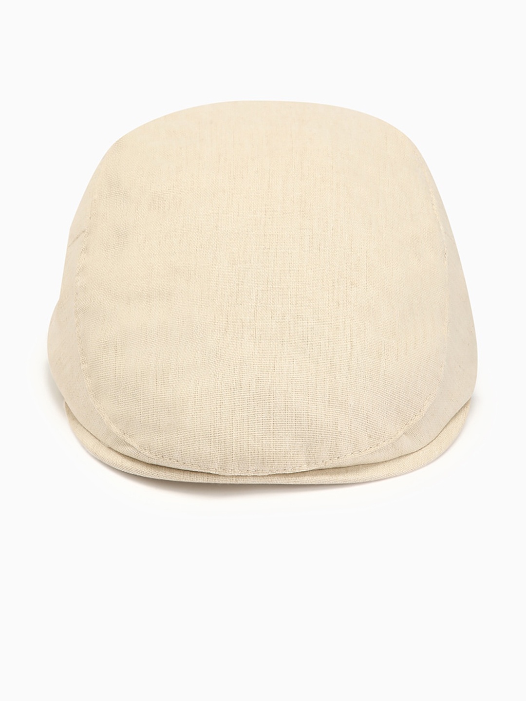 

THE BEAR HOUSE Men Herringbone Flat Cap with Snap Brim Closure, Cream
