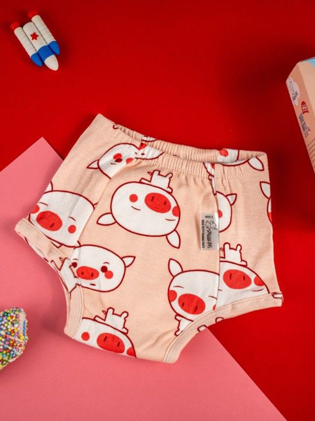 

Snugkins Unisex Pure Cotton Reusable Potty Training Shorts, Pink