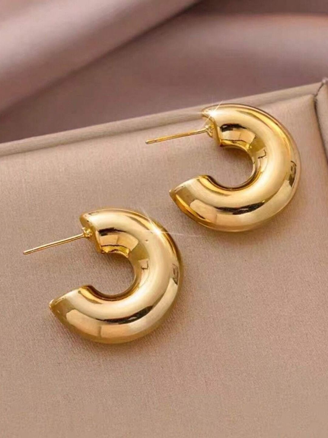 

FIMBUL Stainless Steel Classic Hoop Earrings, Gold