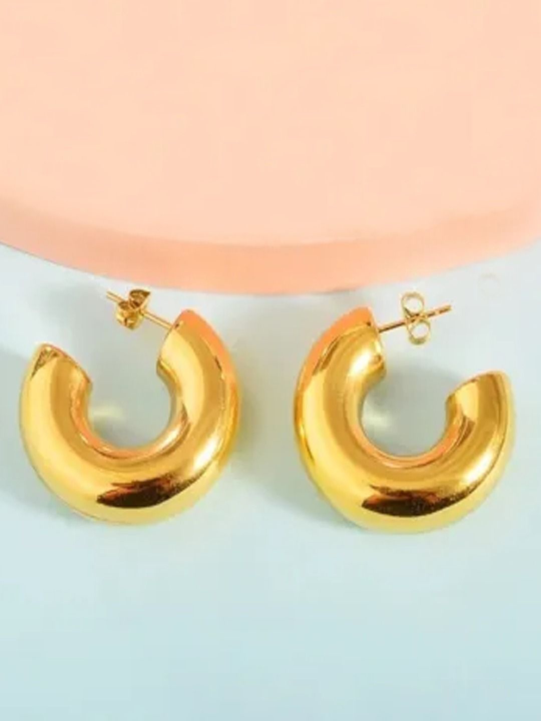 

FIMBUL Stainless Steel Classic Hoop Earrings, Gold