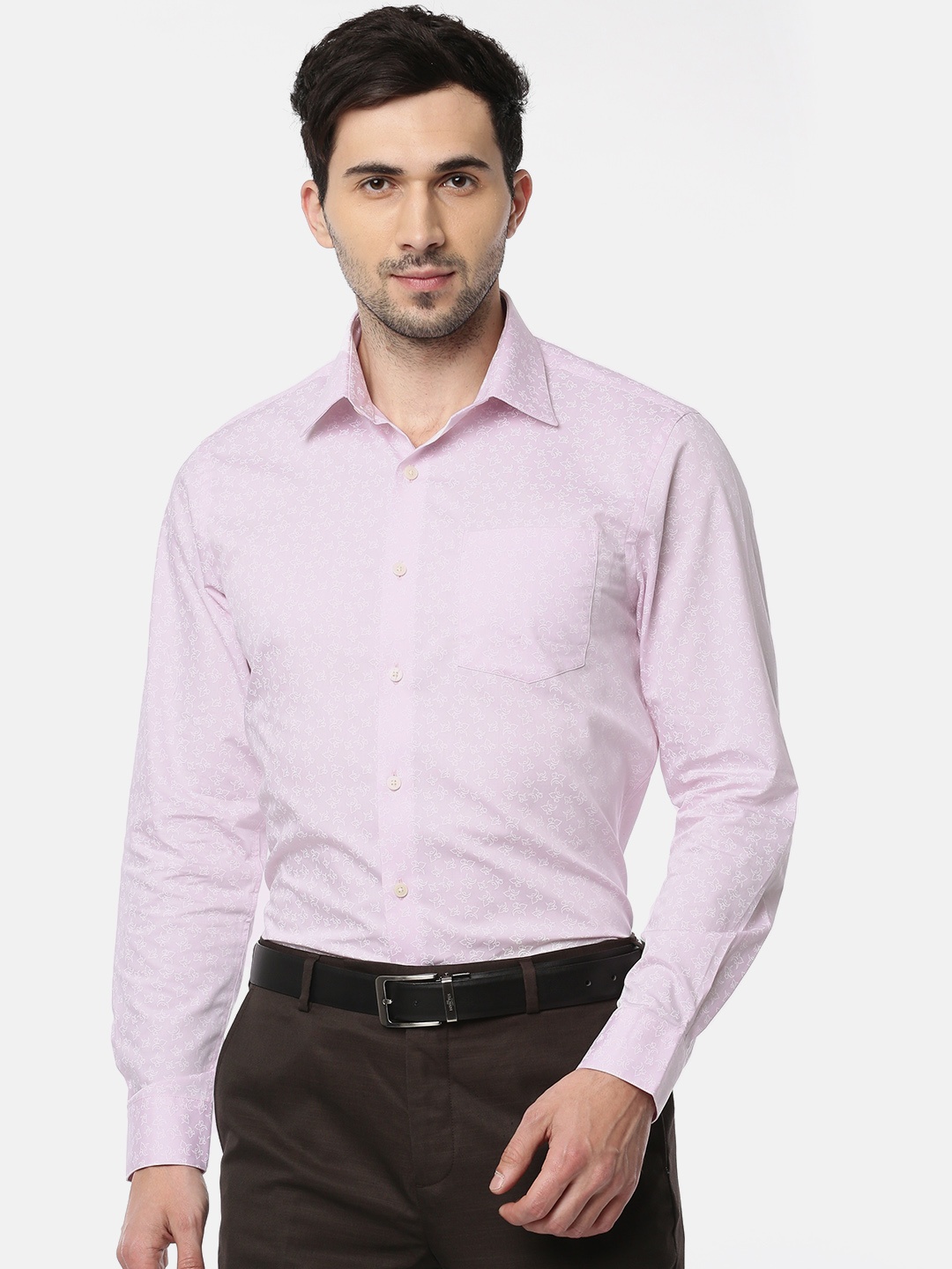 

Arrow Men Pink Snug Slim Fit Printed Formal Shirt