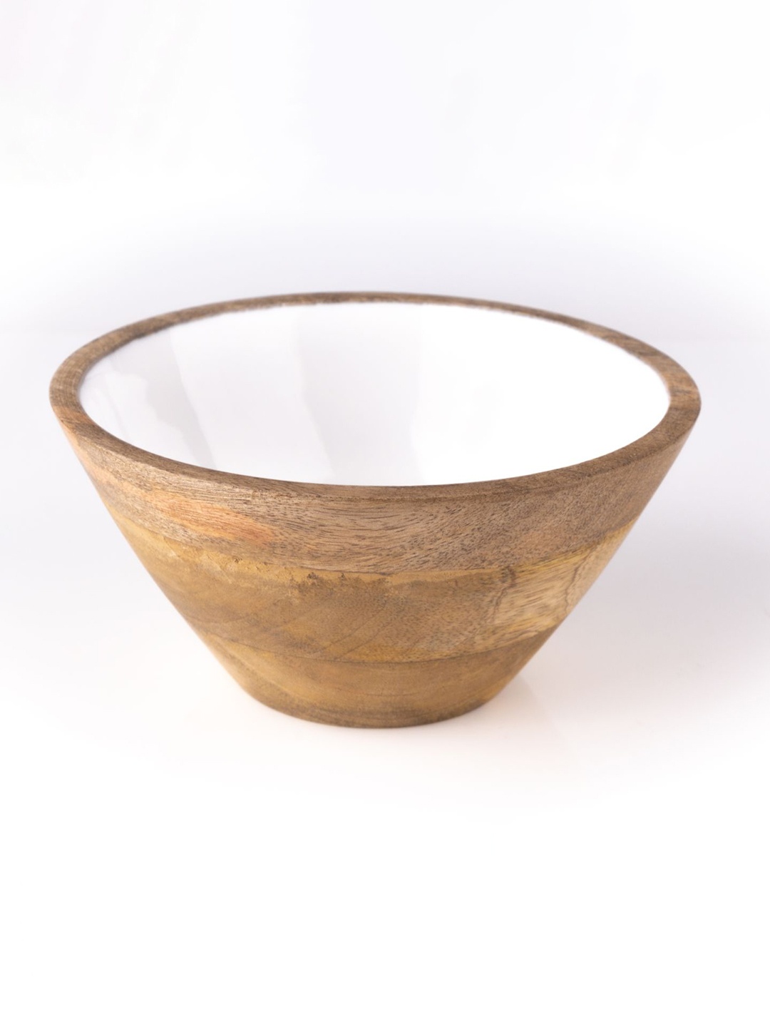 

The Pitara Project Pink & Beige Wooden Serving Bowl, White