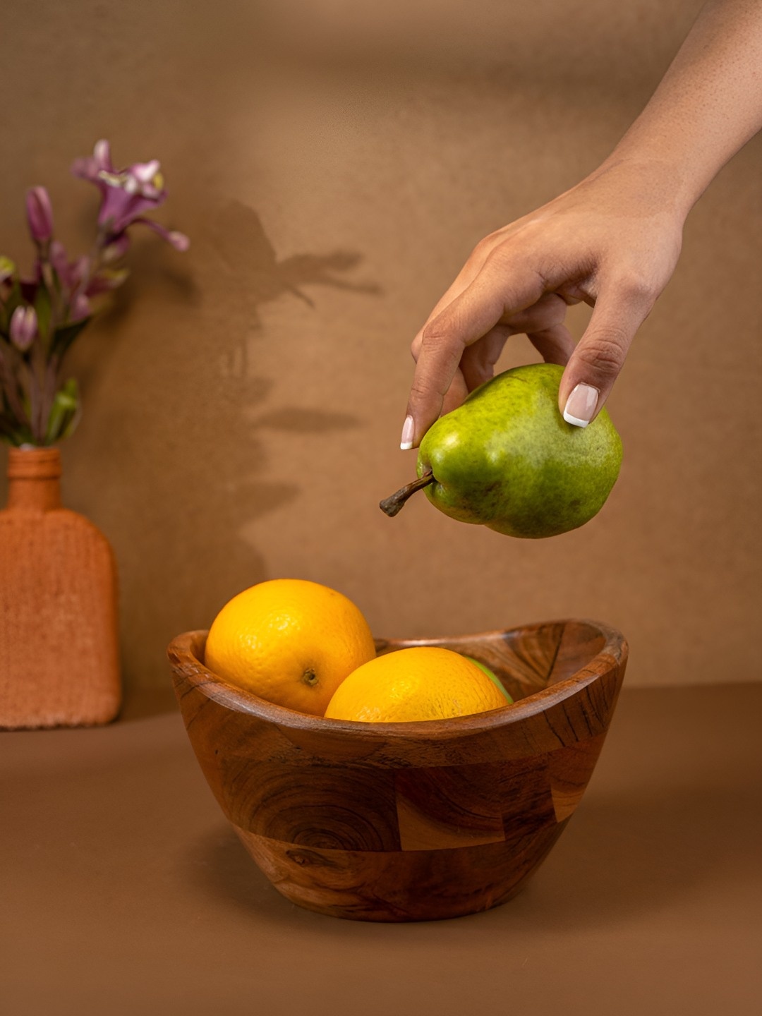 

The Pitara Project Brown Textured Boat Shaped Serving Bowl