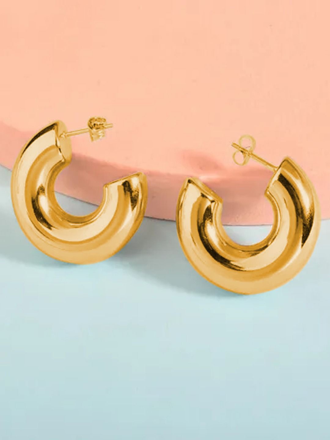 

Krelin Stainless Steel Half Hoop Earrings, Gold