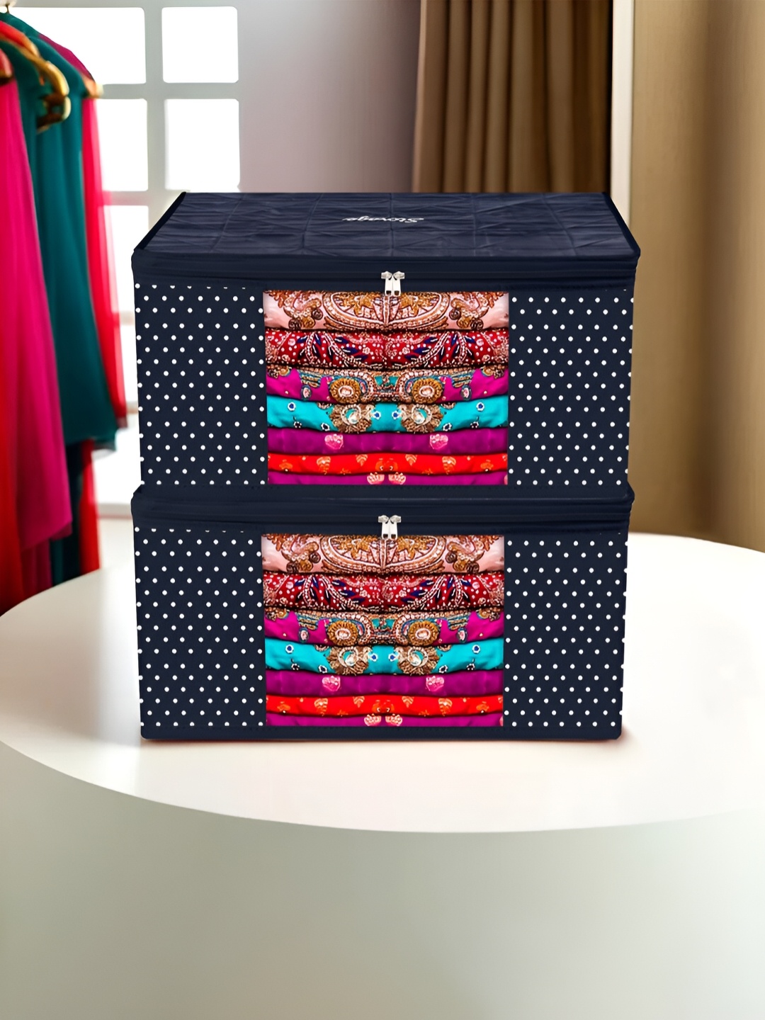 

Kuber Industries Blue 2 Pieces Regular Storage Bag Organisers