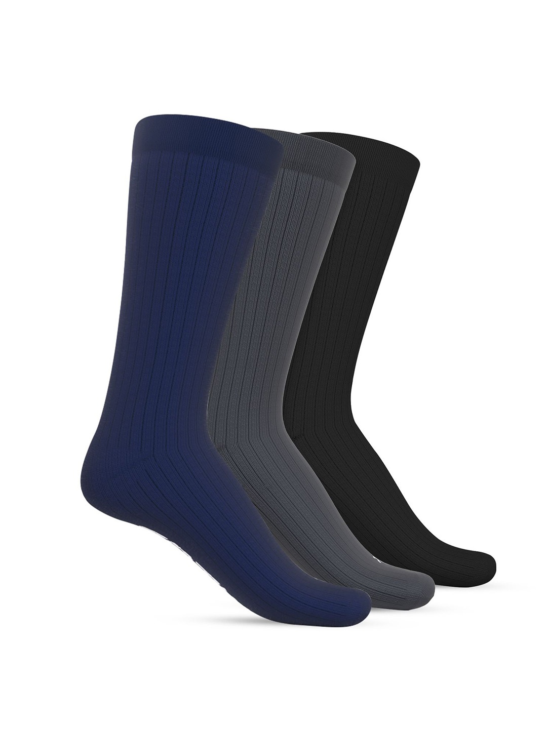

TalkingSox Pack Of 3 Calf-length Crew Socks, Navy blue