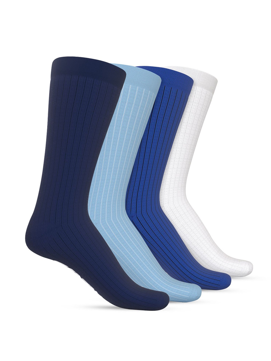 

TalkingSox Pack Of 4 Calf-Length Crew Socks, Blue