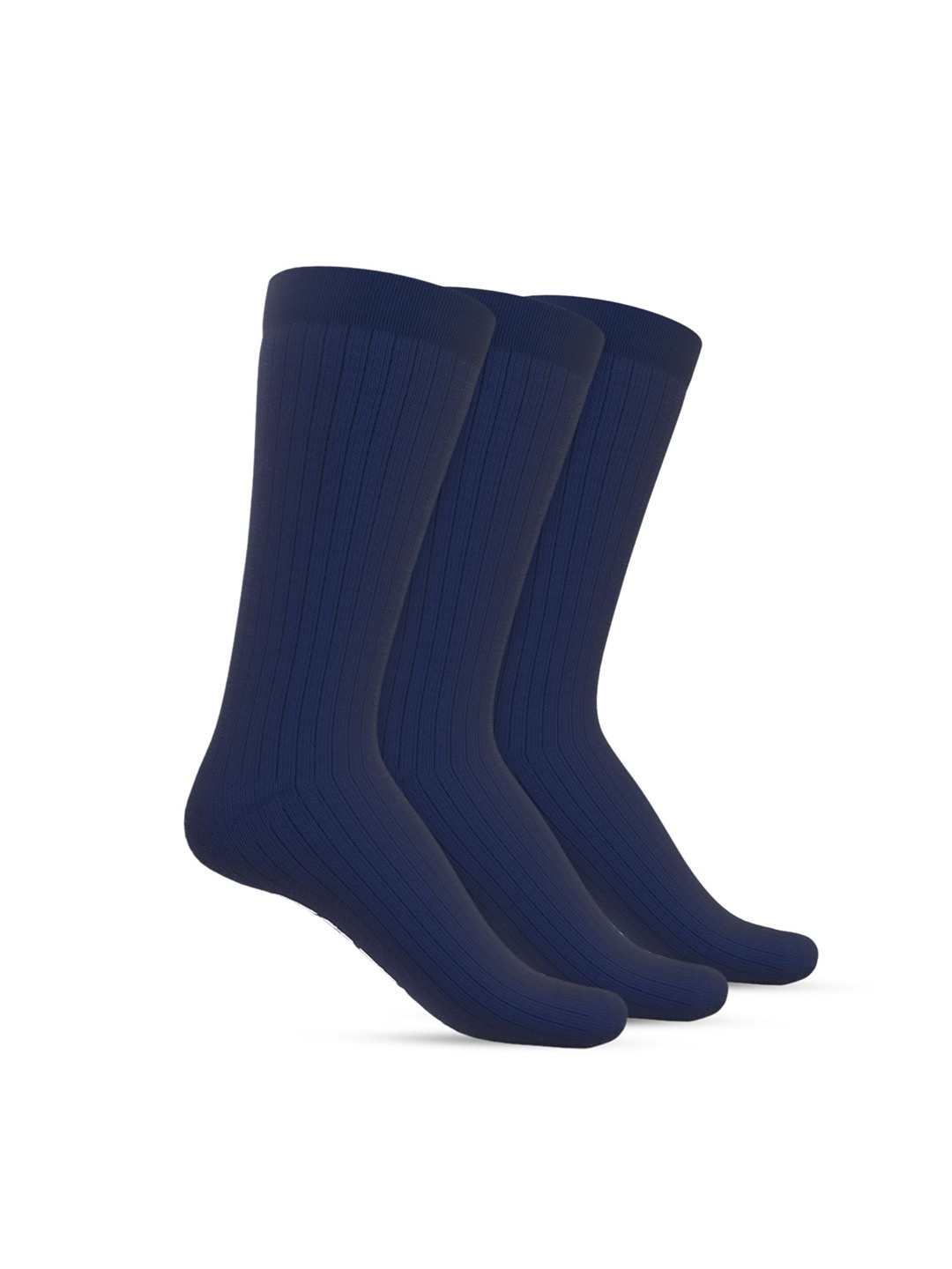 

TalkingSox TalkingSox Pack Of 3 Striped Calf-Length Crew Socks, Blue