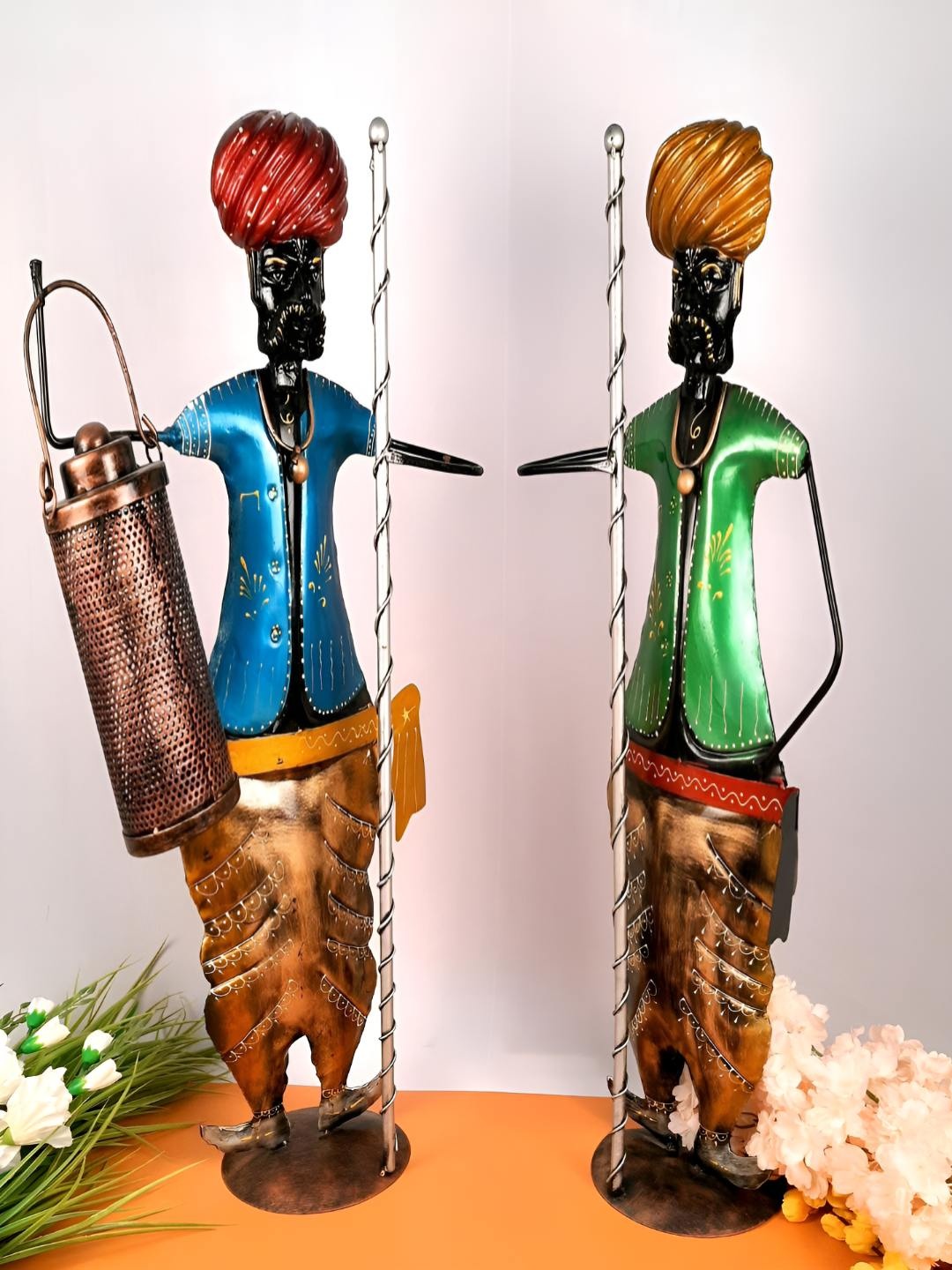 

apka mart Blue & Green 2 Pieces Figurine Showpieces