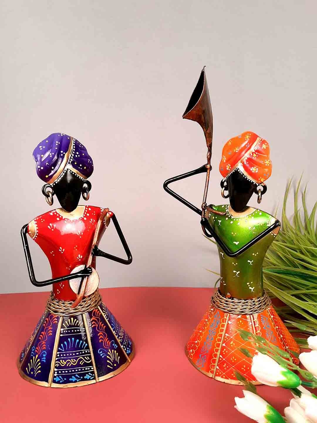 

apka mart Green & Red 2 Pieces Figurine Showpieces