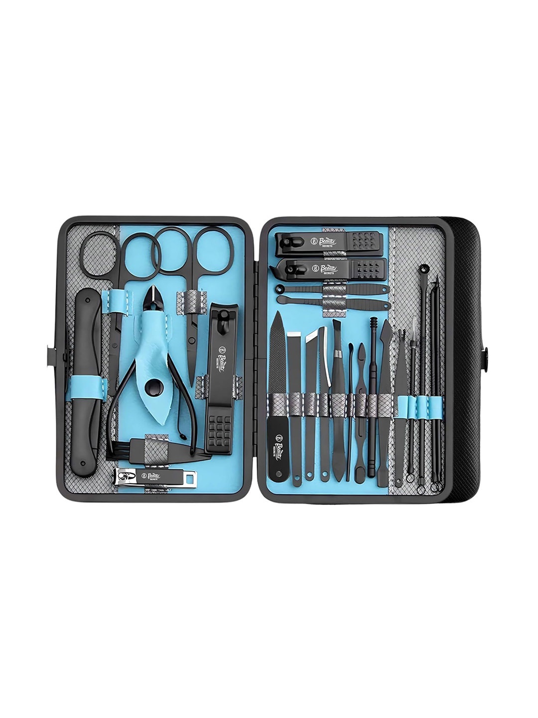 

Beaute Secrets Set Of 25 Stainless Steel Manicure & Pedicure Kit, Blue