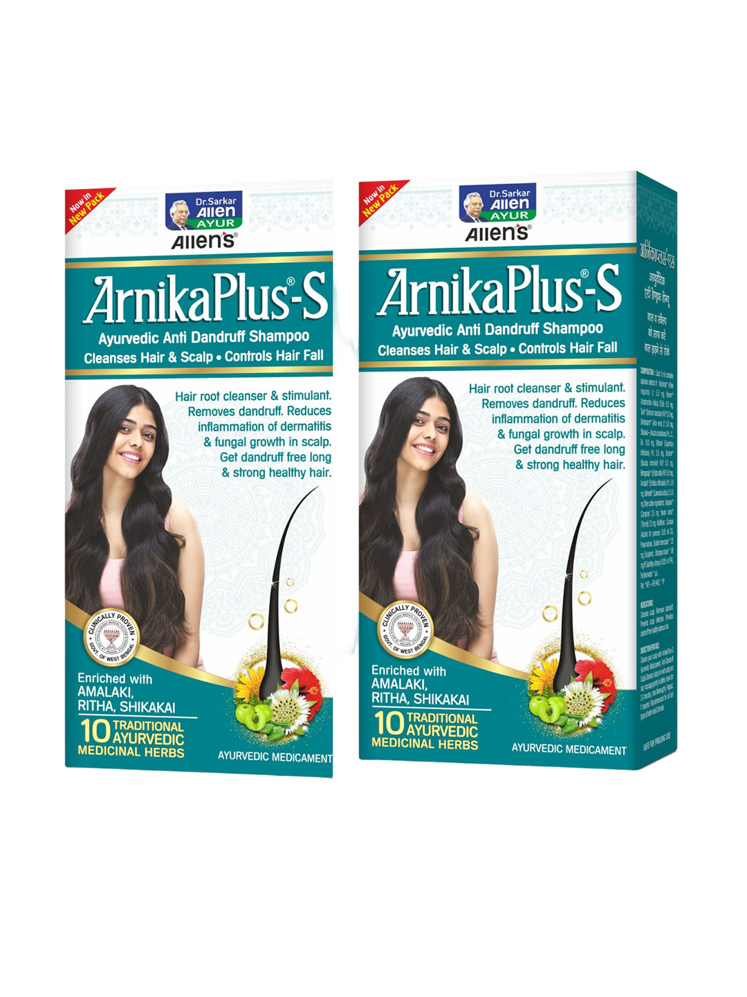 

ALLEN Arnika Plus-S Set Of 2 Shampoo - 100 ml Each, White