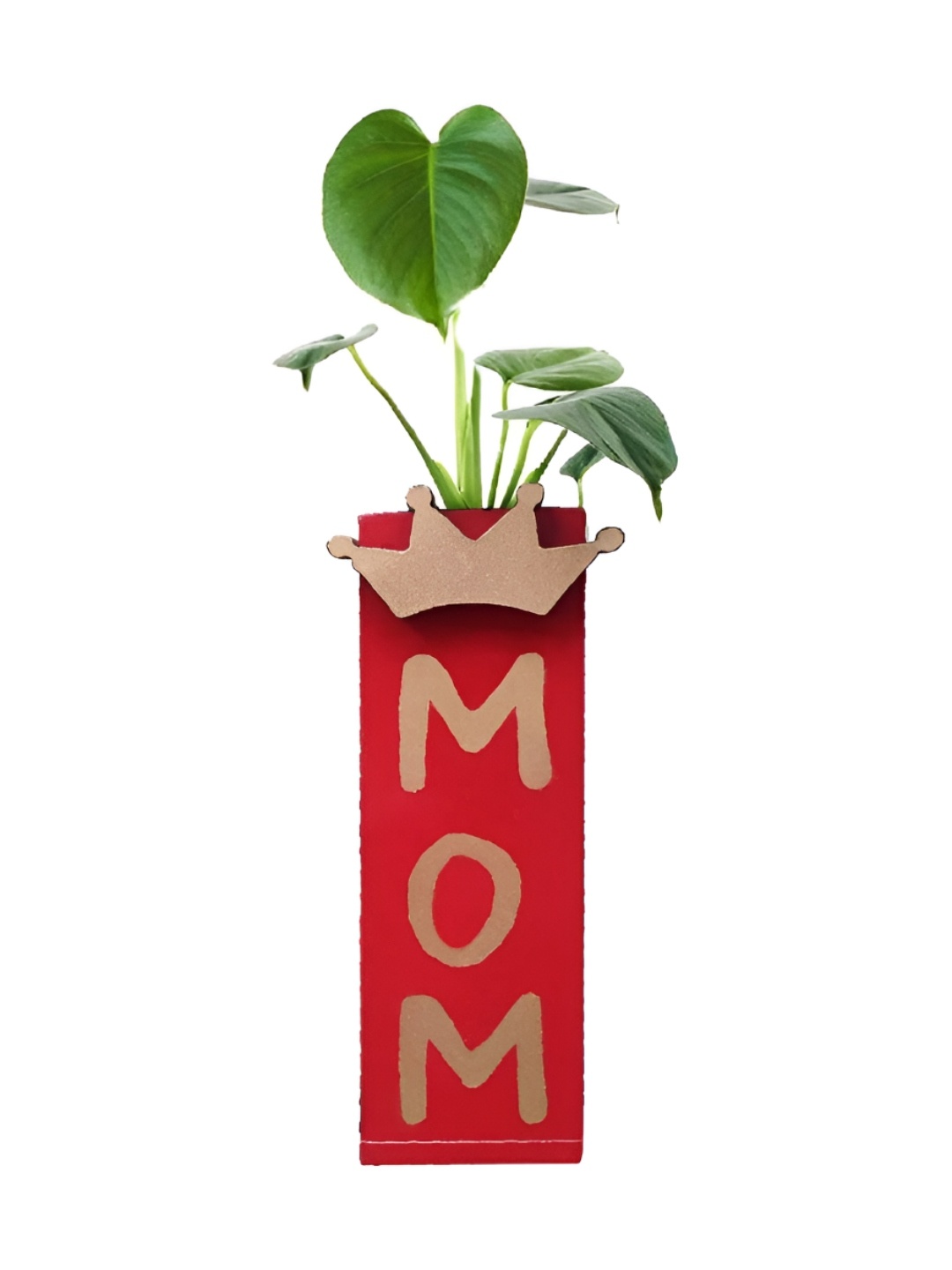 

VAH Kya Bat Hai !! Red & Cream Coloured Printed Wooden Flower Pot Holder
