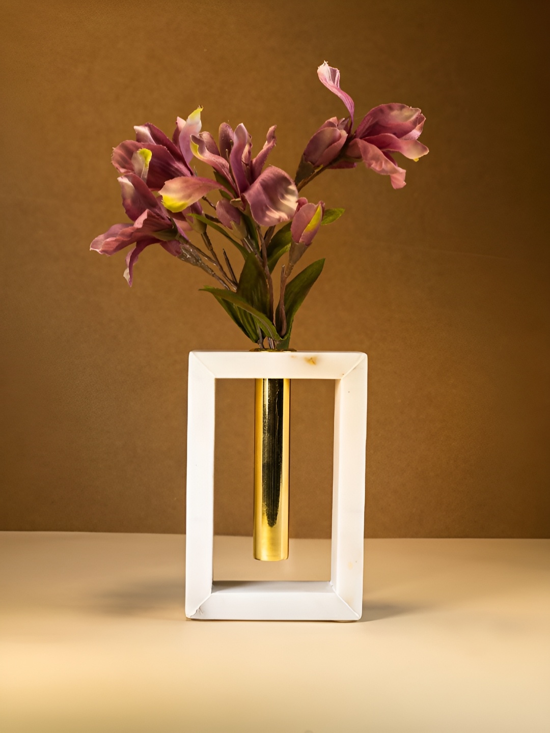 

The Pitara Project White & Gold Toned Stoneware Flower Vases