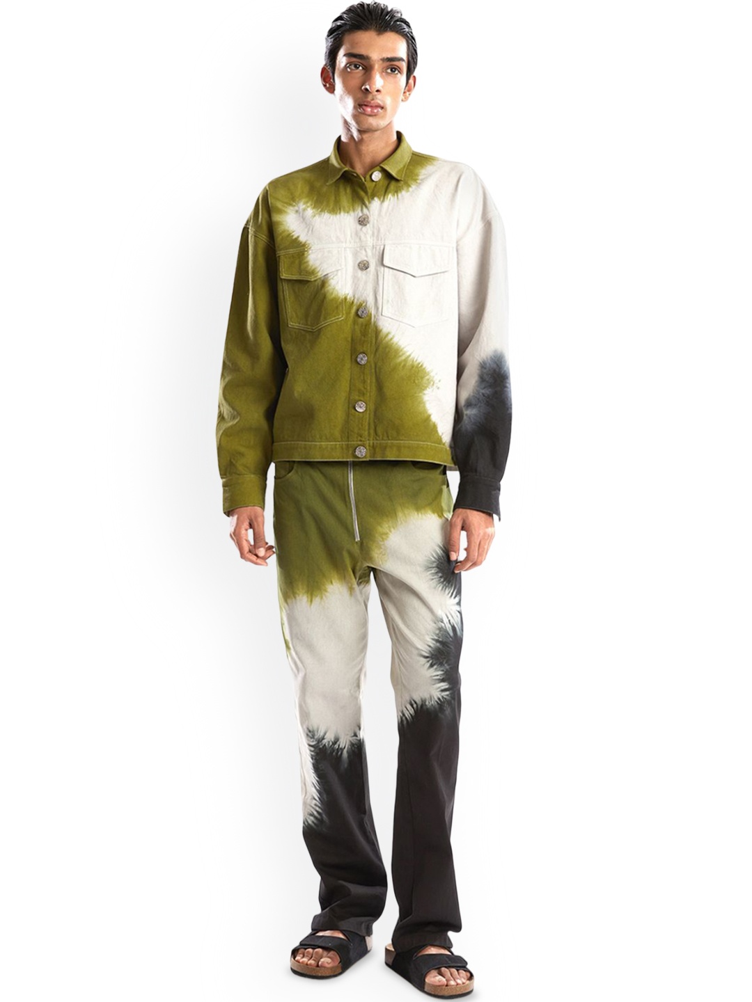 BLONI Men Longline Tailored Jacket with Embroidered, Blue