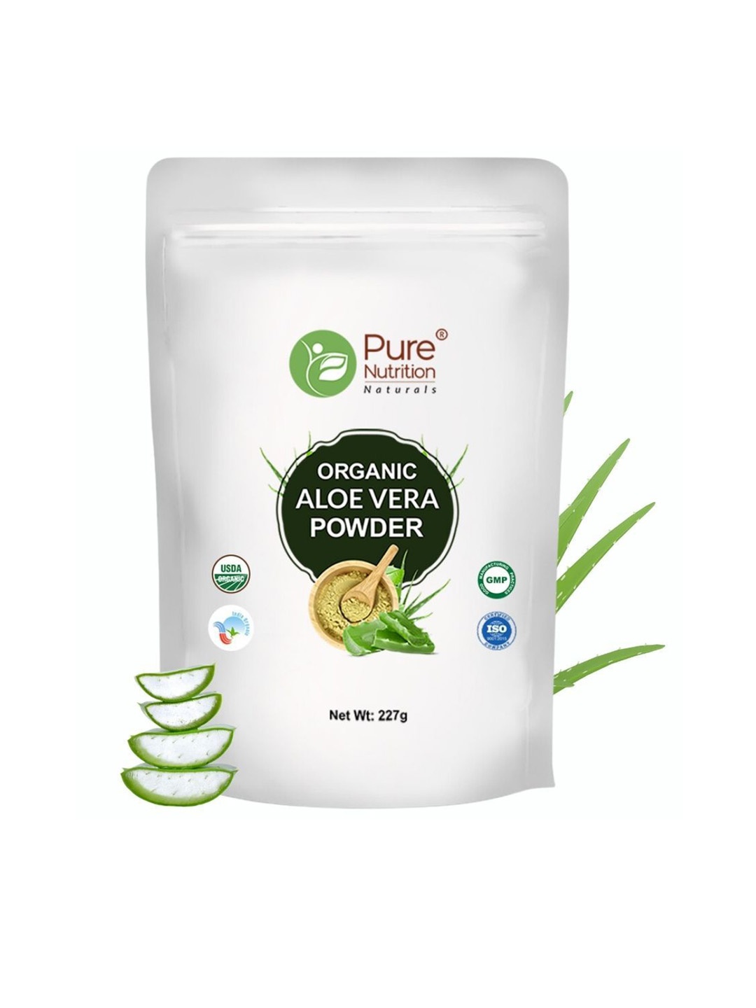 

Pure Nutrition Aloe Vera Powder For Skin Care - 227g, Green