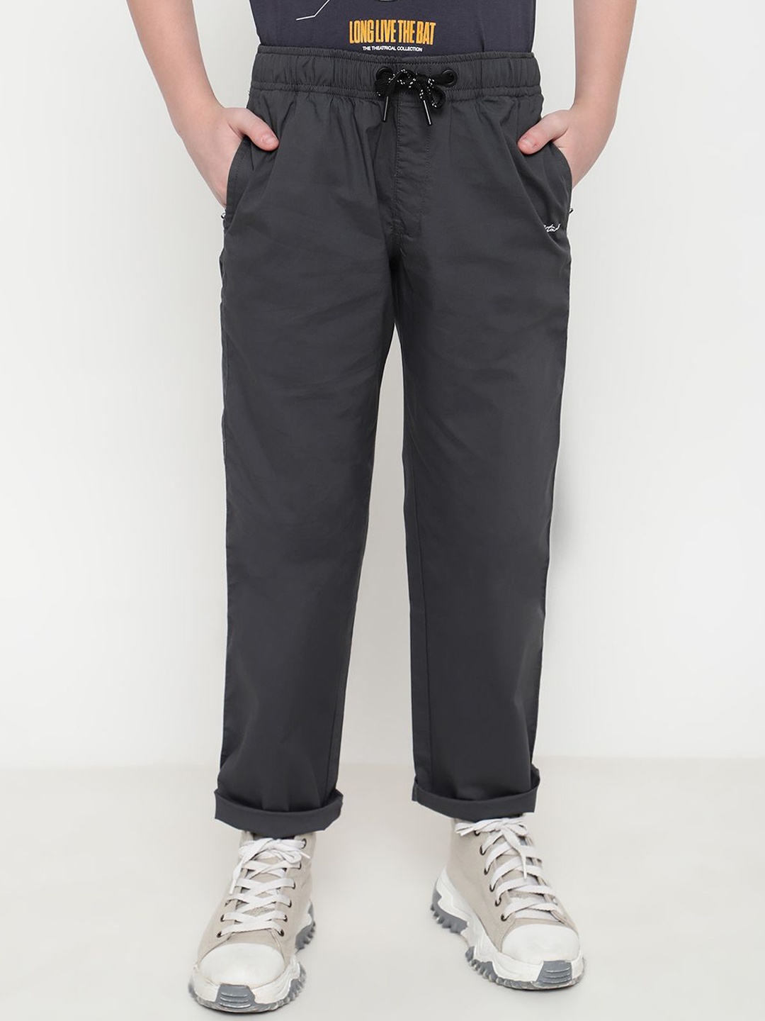 

Octave Boys Cotton Ankle-Length Track Pants, Grey