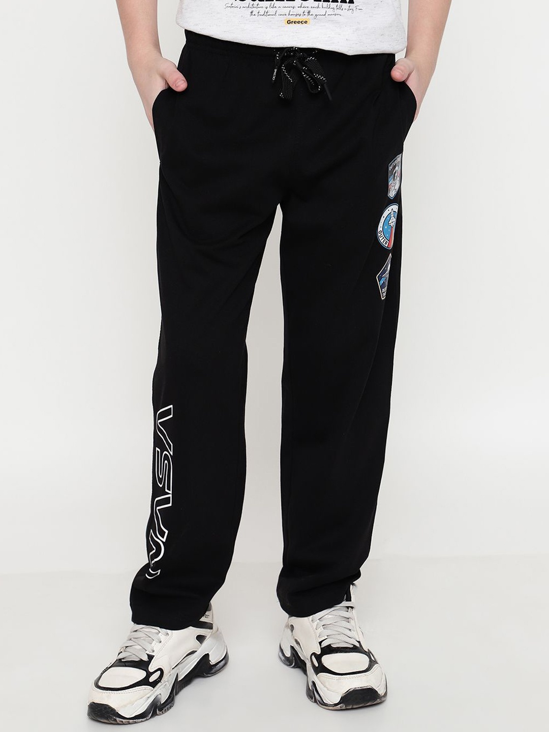 

Octave Boys Cotton Ankle-Length Track Pants, Black