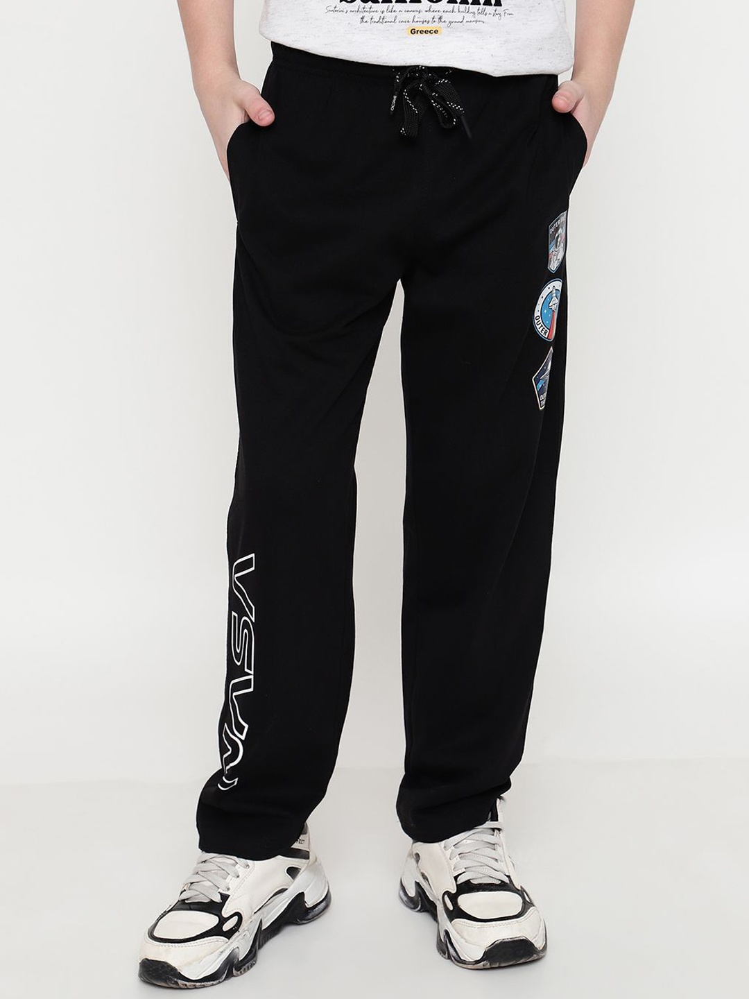 

Octave Boys Cotton Ankle-Length Track Pants, Black