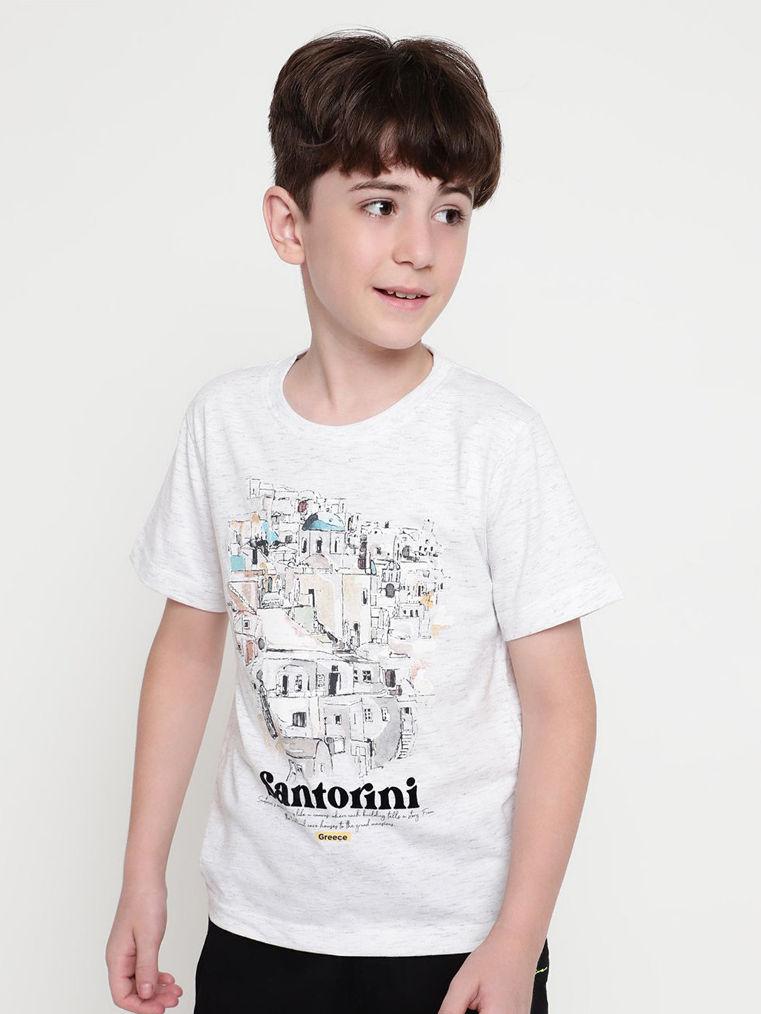 

Octave Boys Round Neck Graphic Printed T-shirt, White
