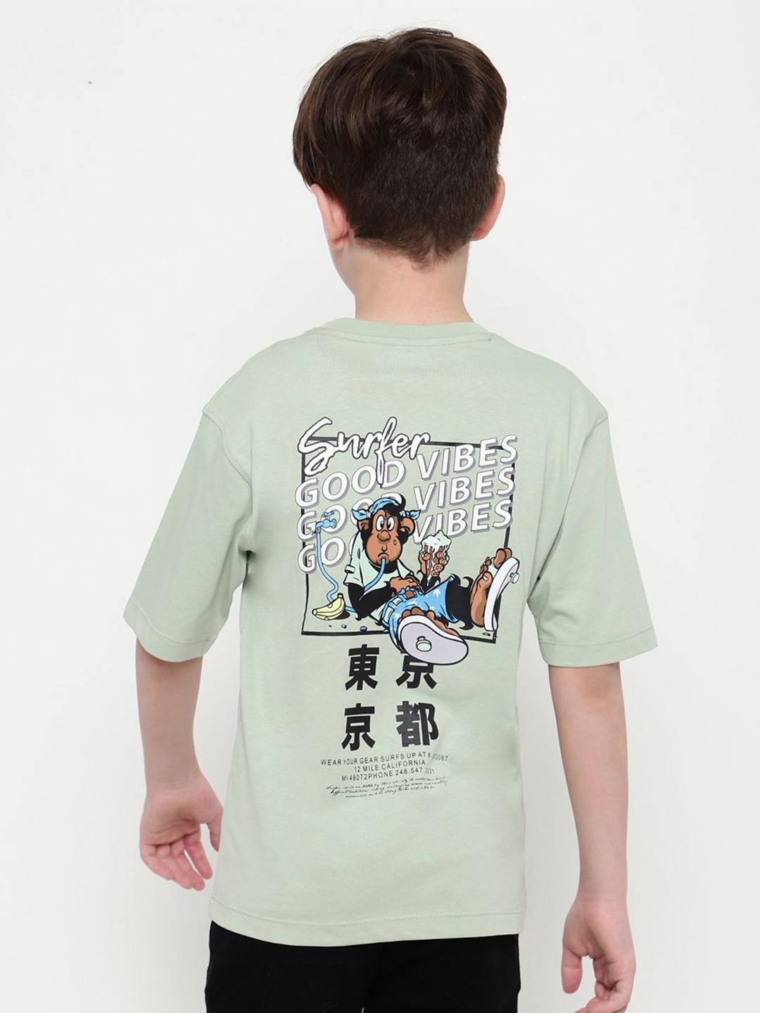 

Octave Boys Graphic Printed T-shirt, Olive
