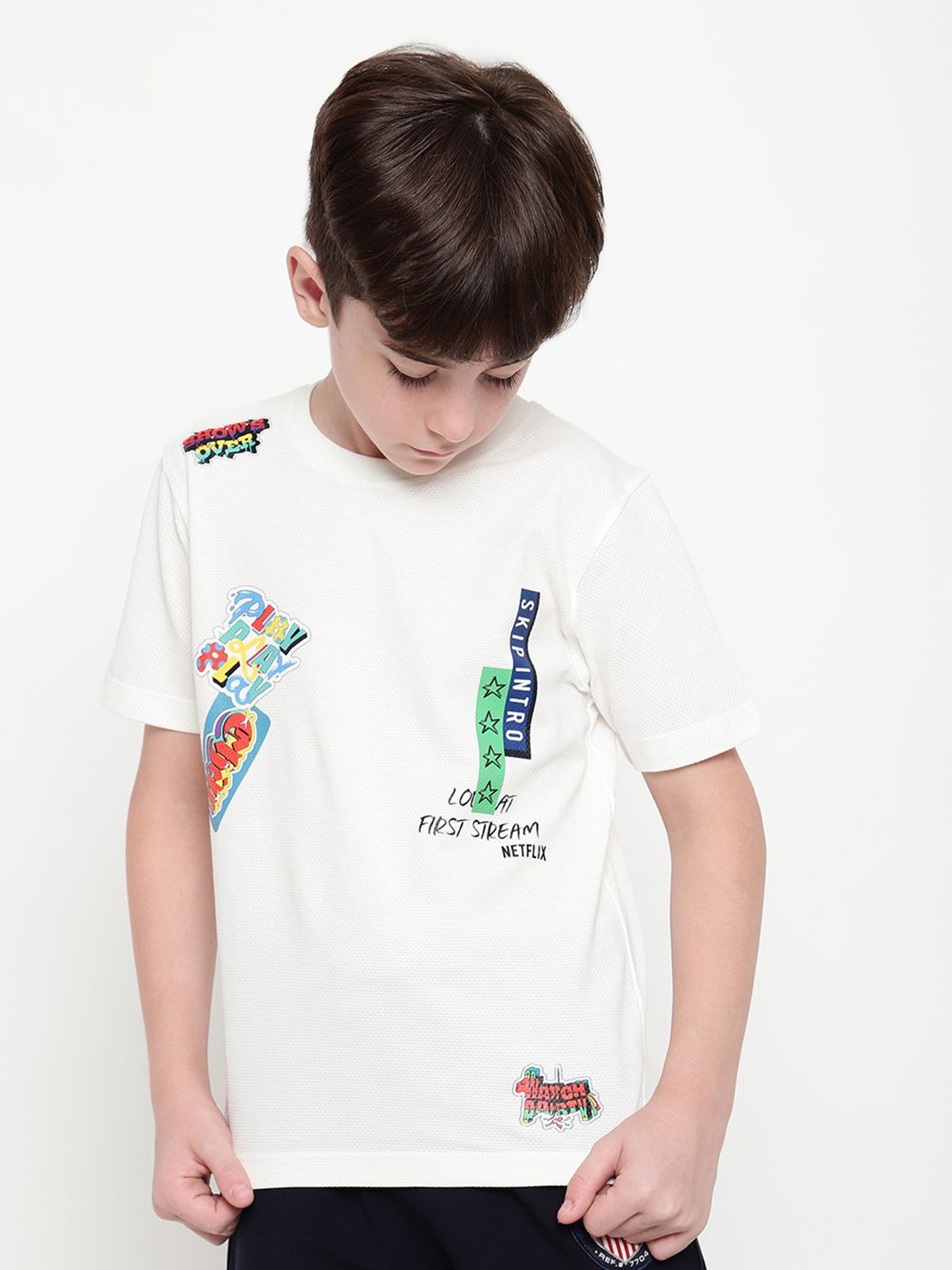 

Octave Boys Graphic Printed T-shirt, White