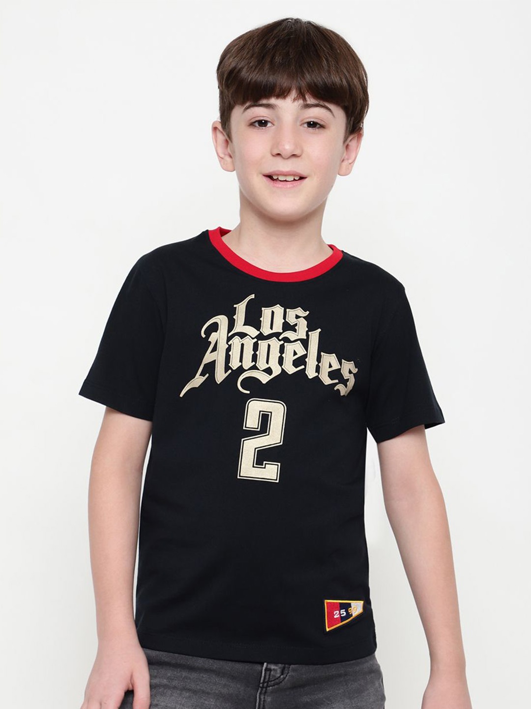 Octave Boys Varsity Printed T-shirt, Navy blue