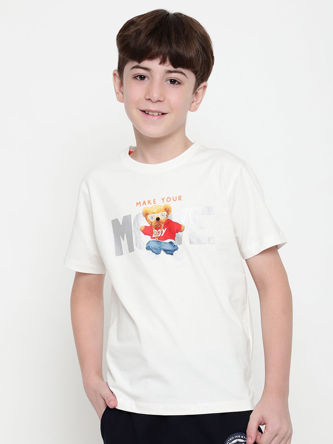 

Octave Boys Graphic Printed T-shirt, White