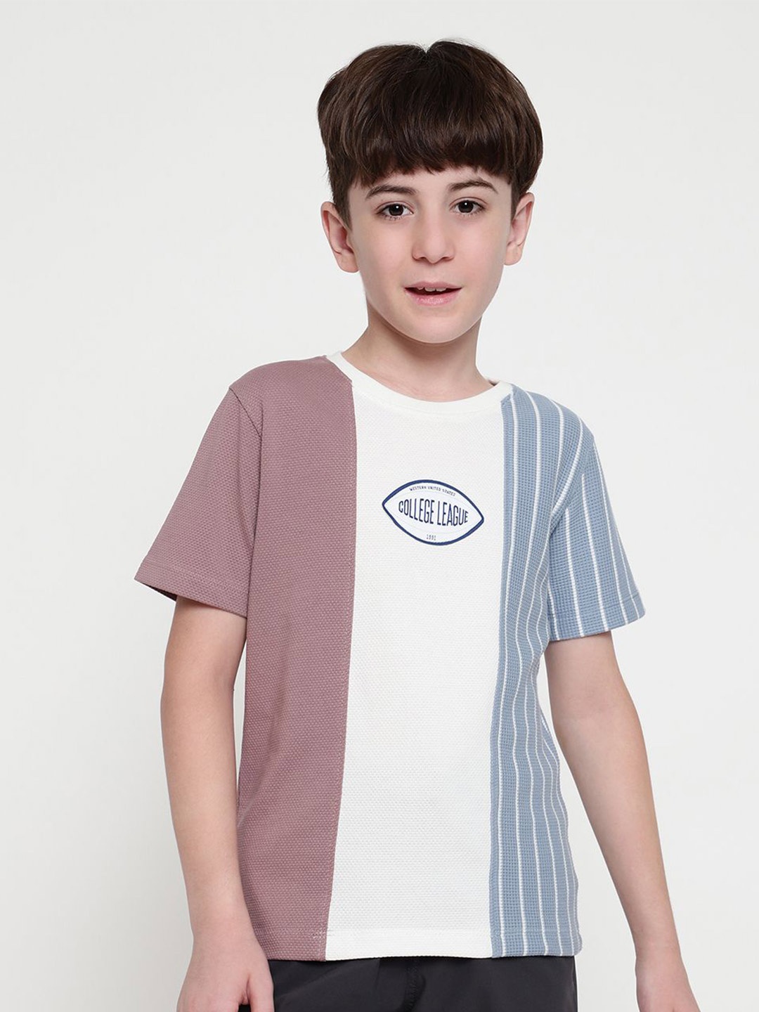 

Octave Boys Colourblocked Polo Collar T-shirt, Coral