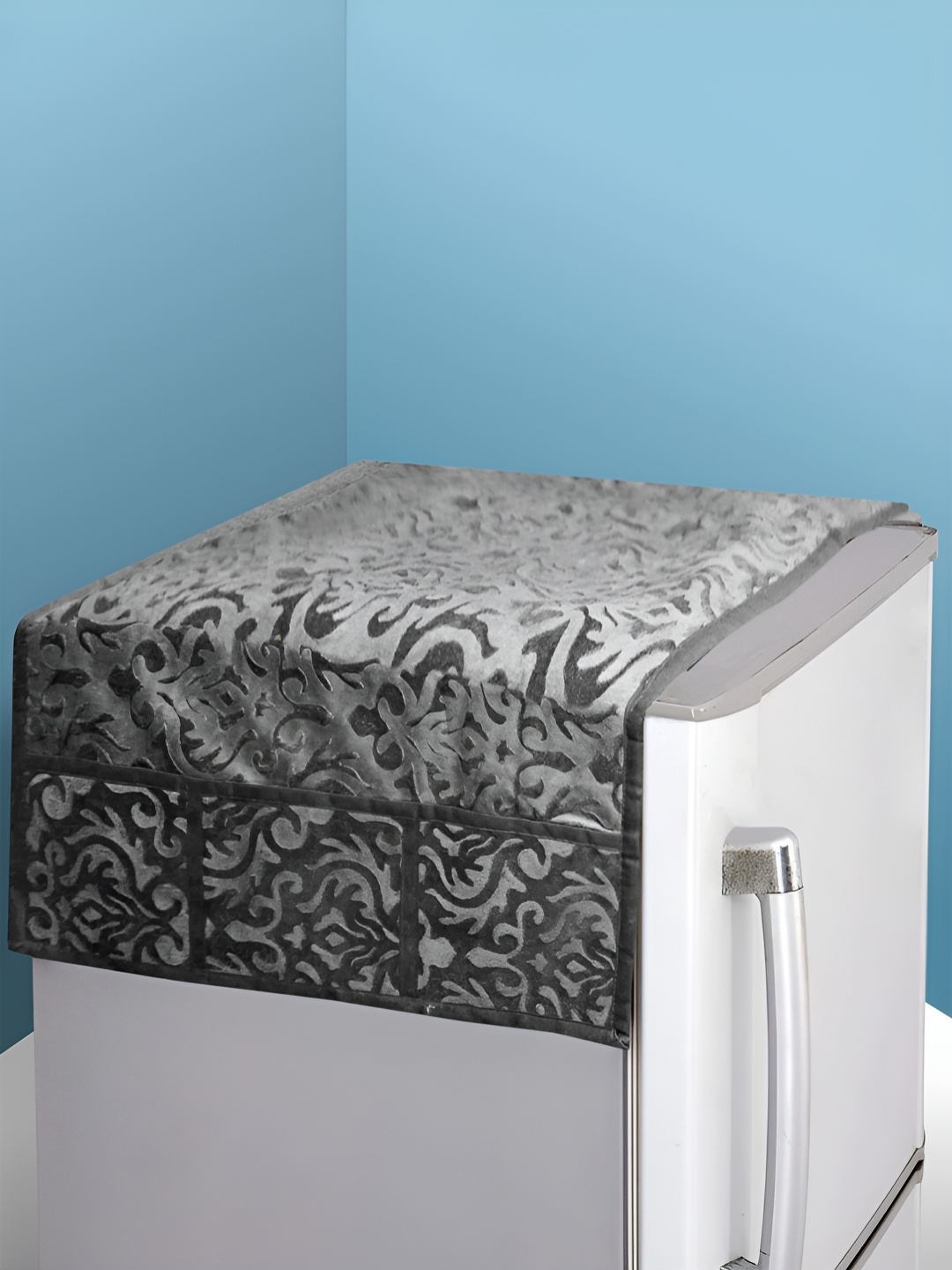 

Kuber Industries Grey Printed Fridge Top Cover