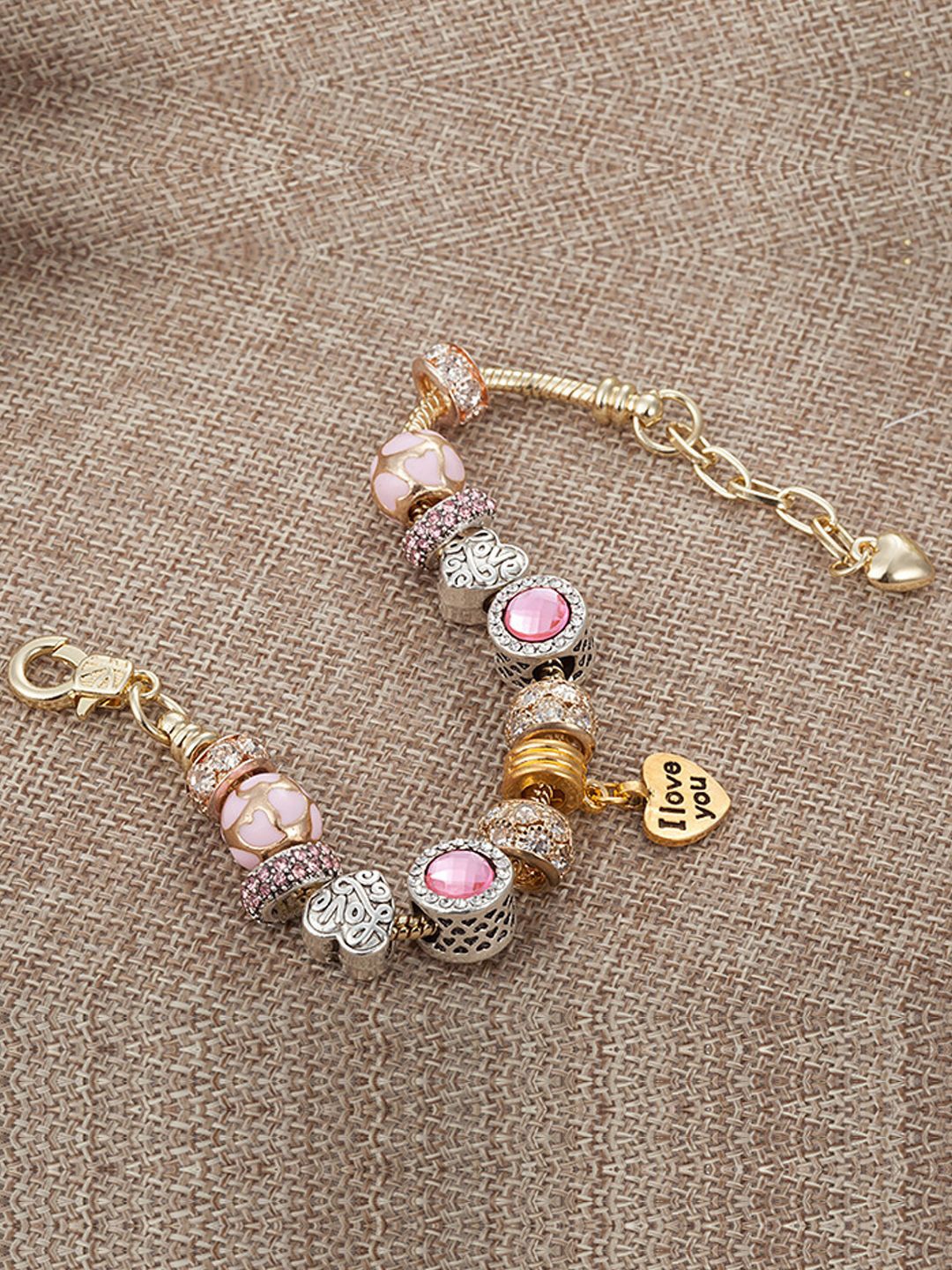 

Young & Forever Brass-Plated Cubic Zirconia Charm Bracelet, Gold