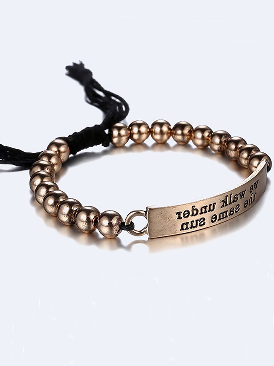 

Young & Forever Women Brass-Plated Beaded Wraparound Bracelet, Gold