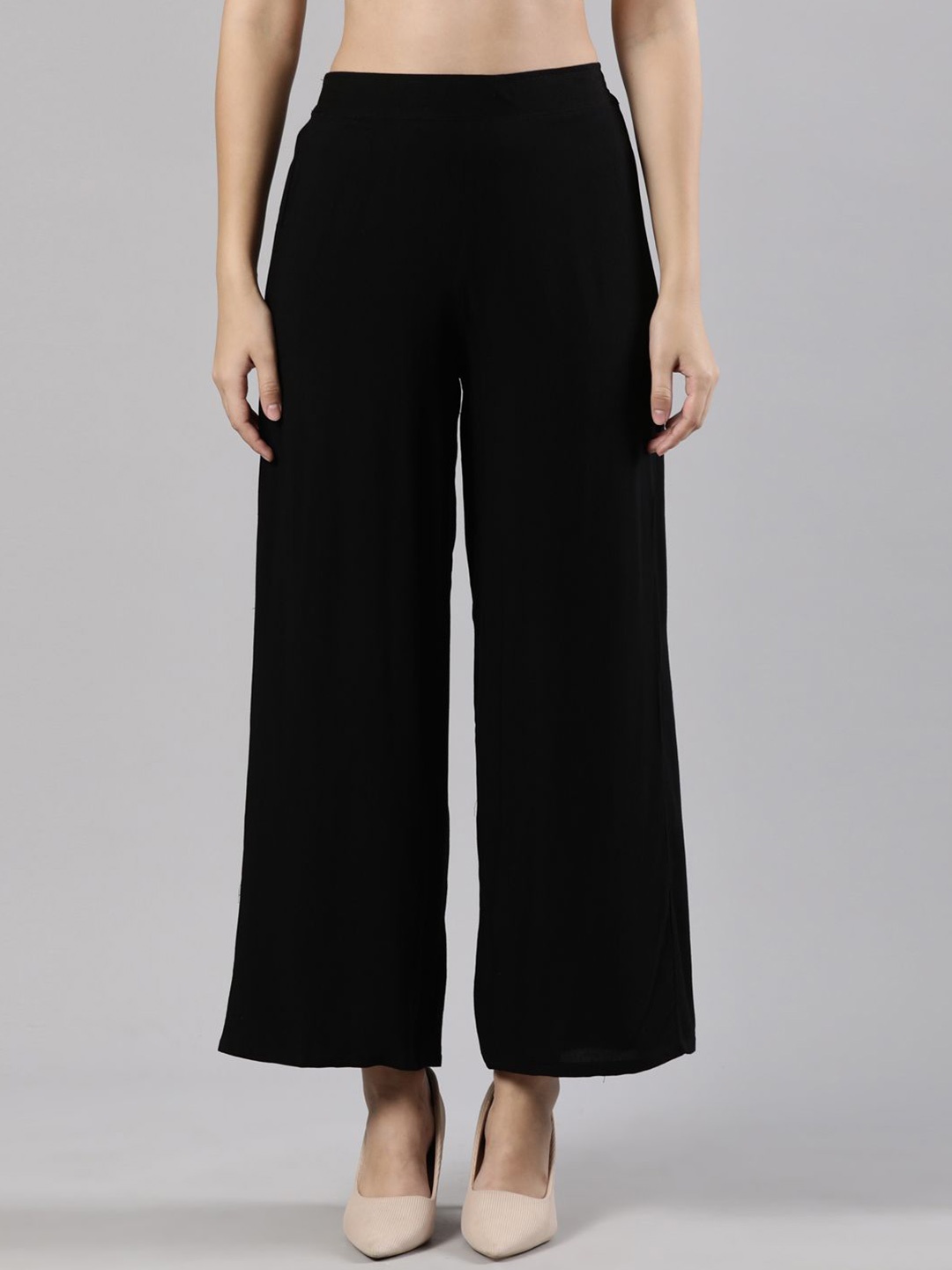 

Femmora Women Wide Leg Palazzos, Black