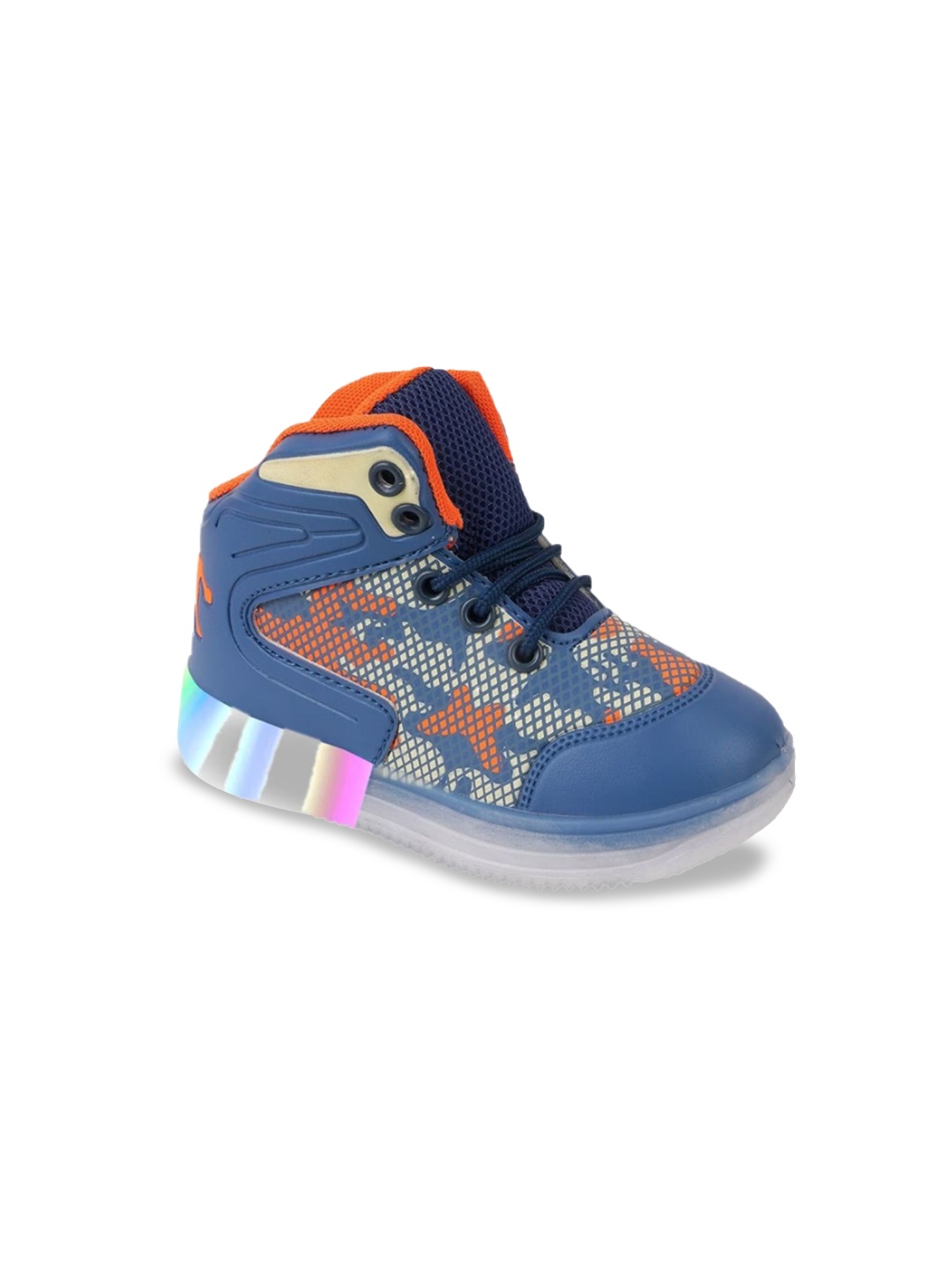 

BAESD Kids Printed Round Toe Lightweight LED Sneakers, Blue