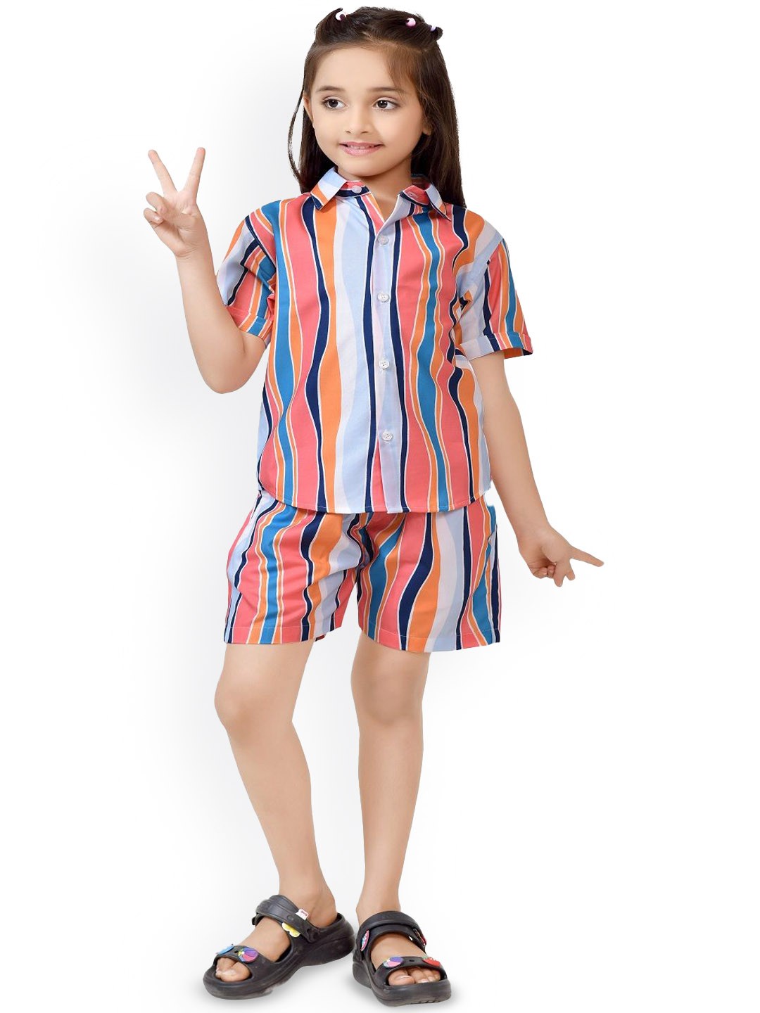 

BAESD Girls Striped Pure Cotton Clothing Set, Pink