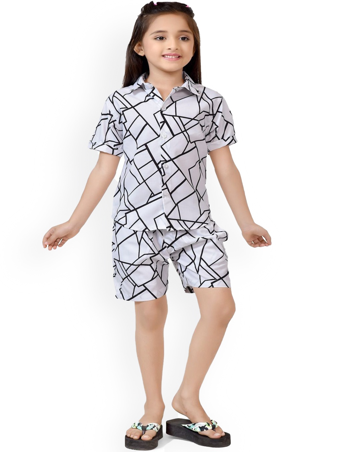 

BAESD Girls Printed Pure Cotton Clothing Set, White