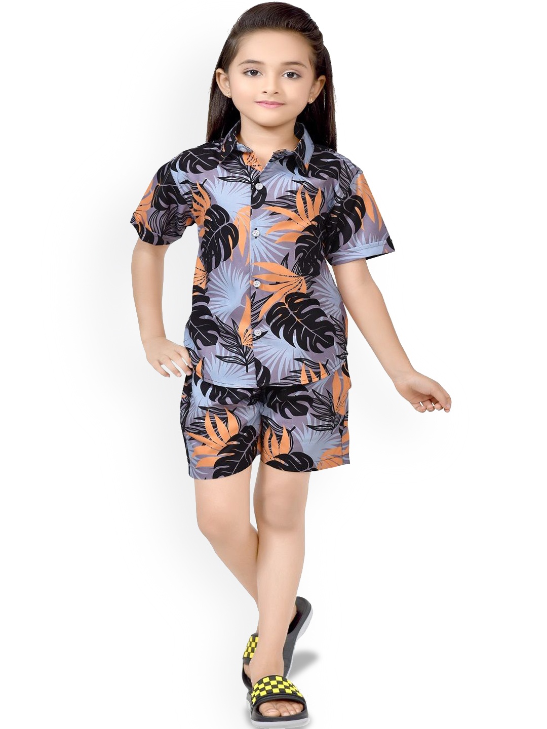 

BAESD Girls Printed Pure Cotton Clothing Set, Grey