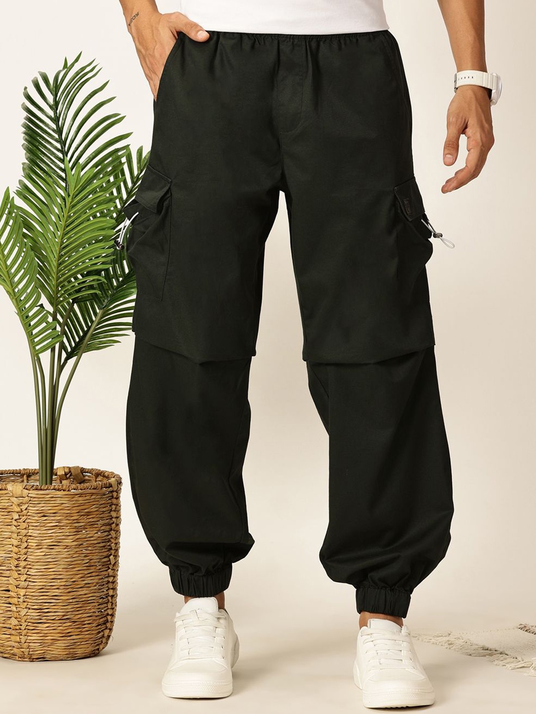 

Thomas Scott Men Comfort Easy Wash Regular Fit Trousers, Olive