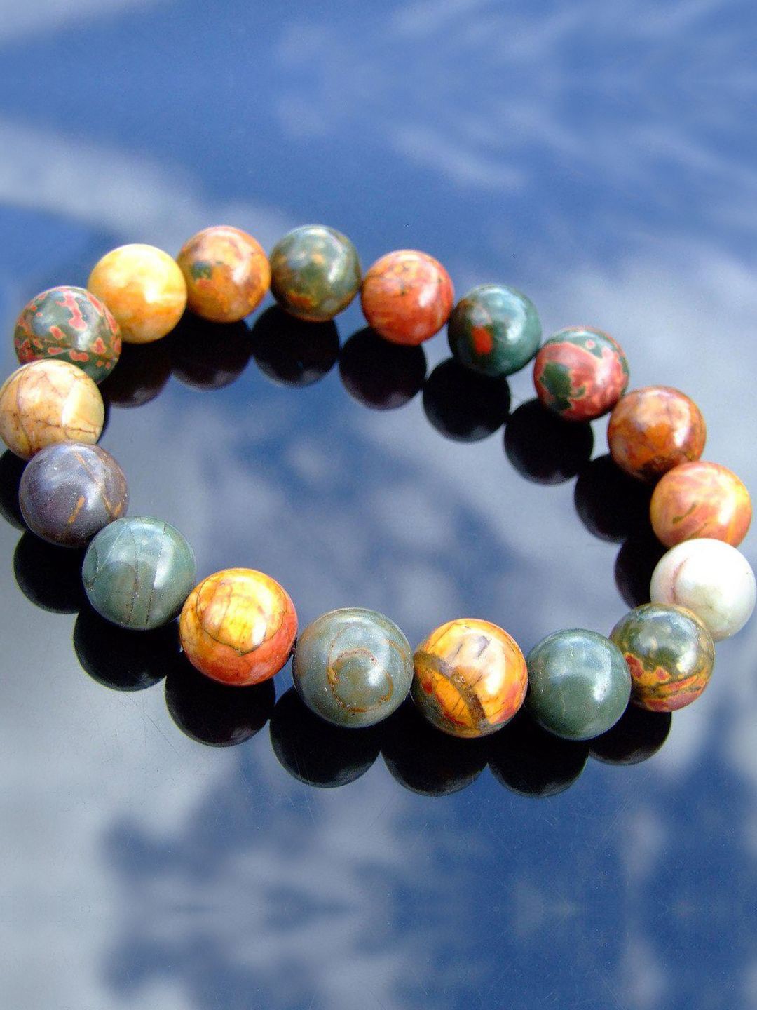 

Young & Forever Unisex Crystals-Beaded Elasticated Bracelet, Green